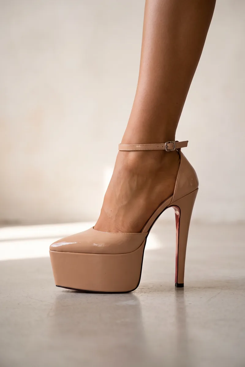 Dreww Nude Rugan Platform Özel Tasarım Topuklu Kadın Ayakkabı — 3