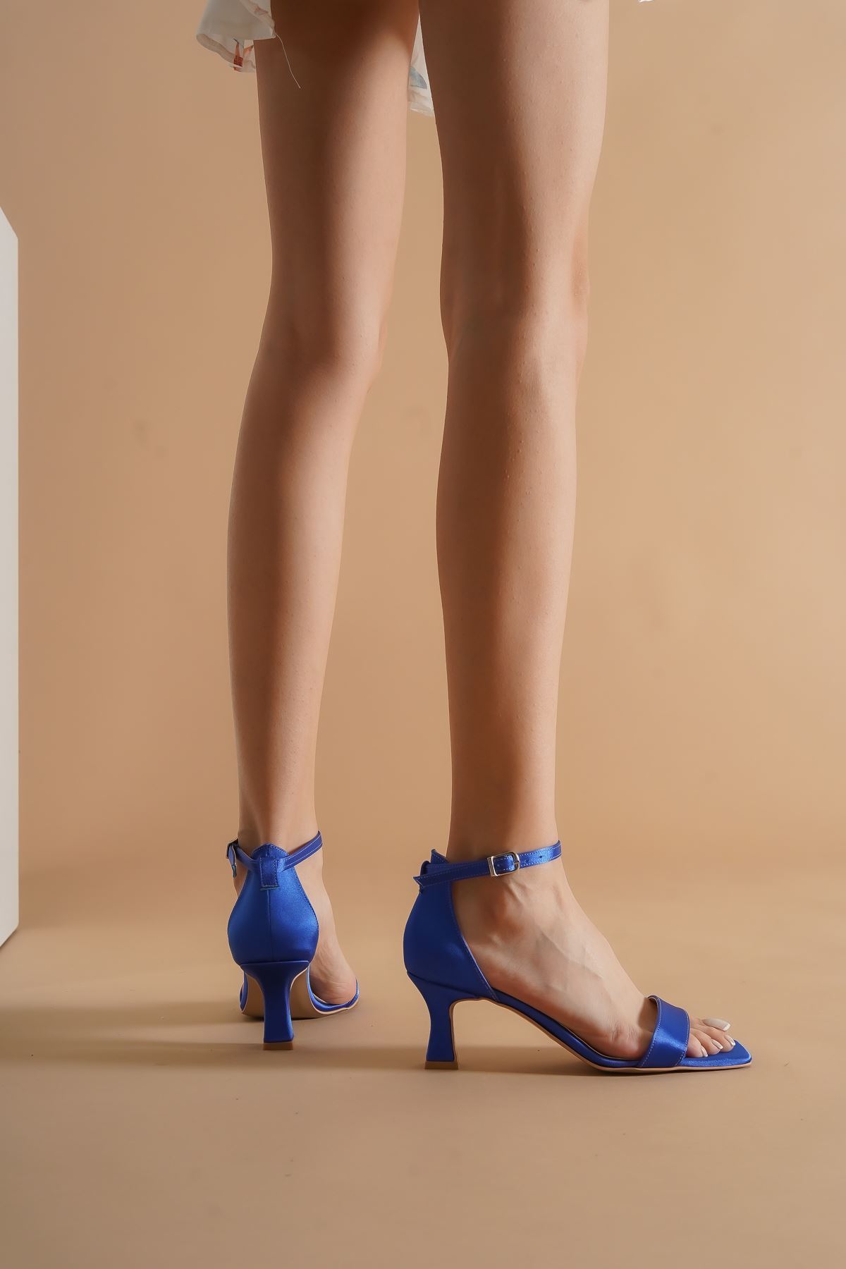 Quinn Sax Saten  Topuklu Kadın Ayakkabı