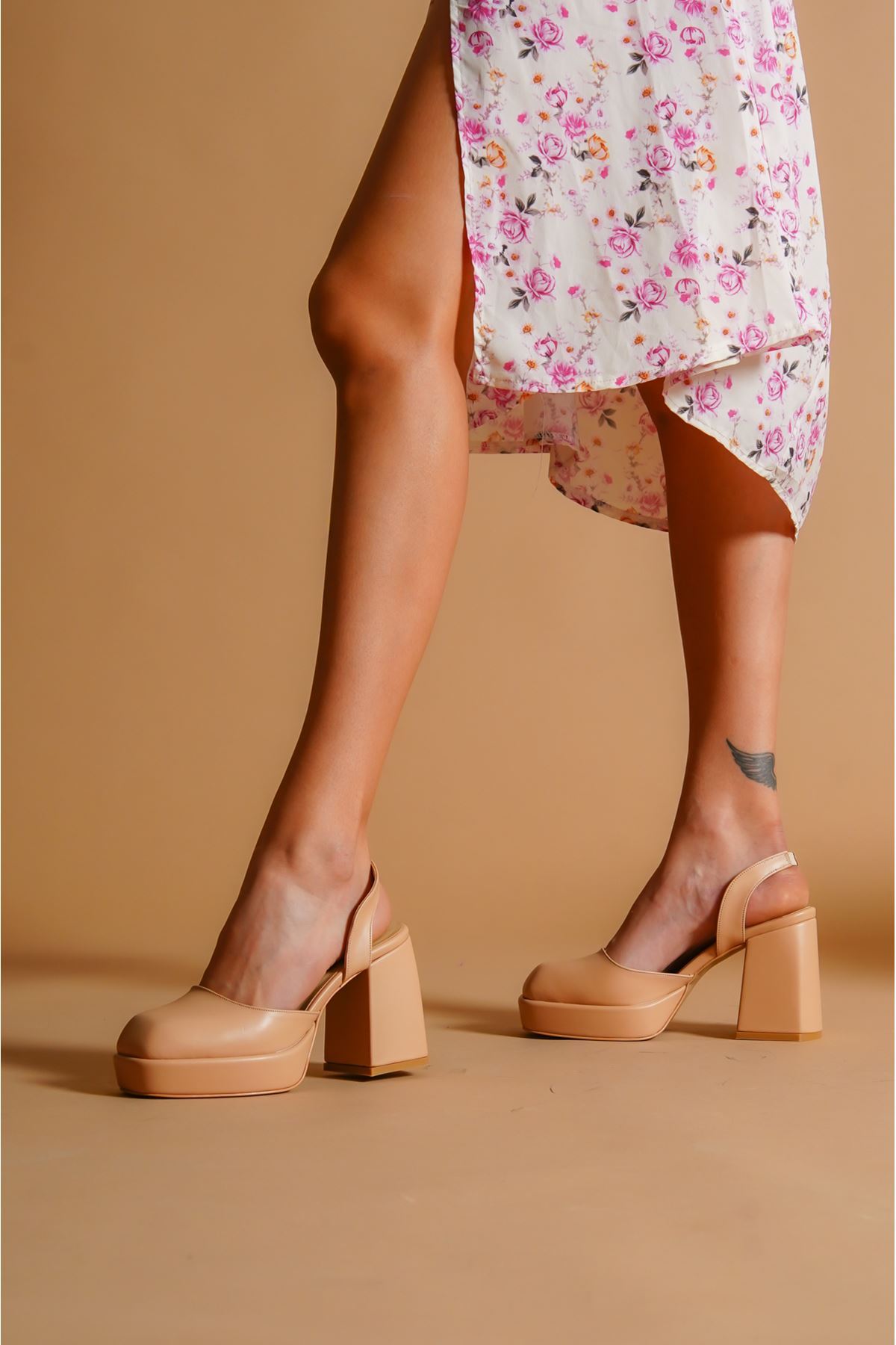 Laura Nude Cilt Platform Kadın Ayakkabı