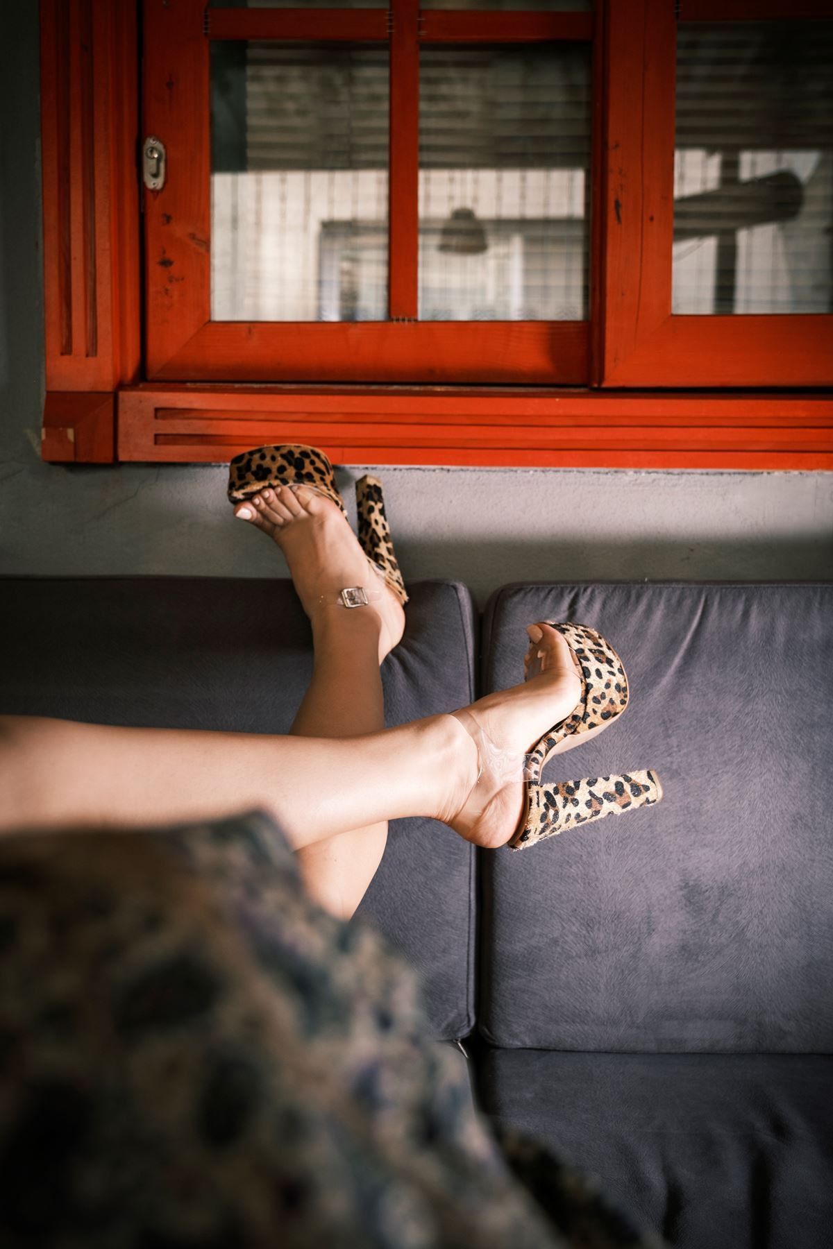 Leopar -Şeffaf Yüksek Topuklu Kadın Ayakkabı Helen