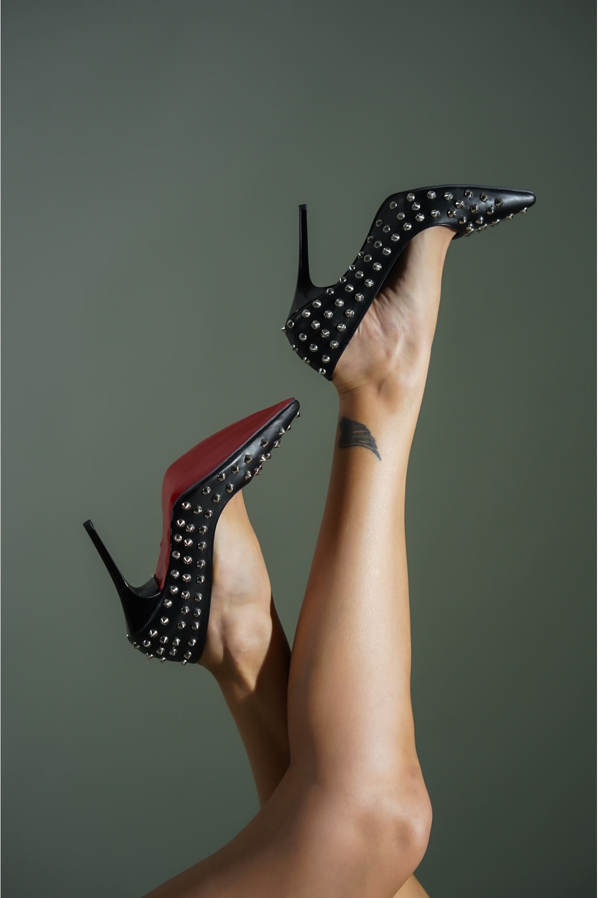 Sirius Siyah Cilt özel Tasarım Troklu Kadın Topuklu Ayakkabı Stiletto