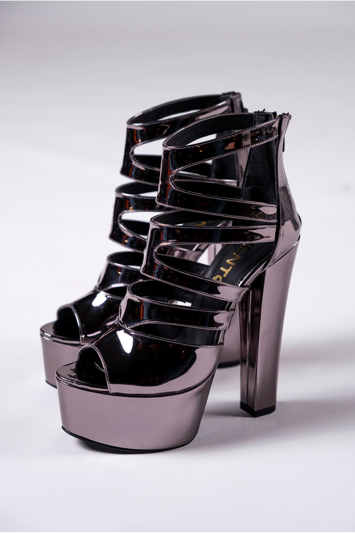 Platin Ayna Ayna Tasarım Platform  Kadın Ayakkabı Leila