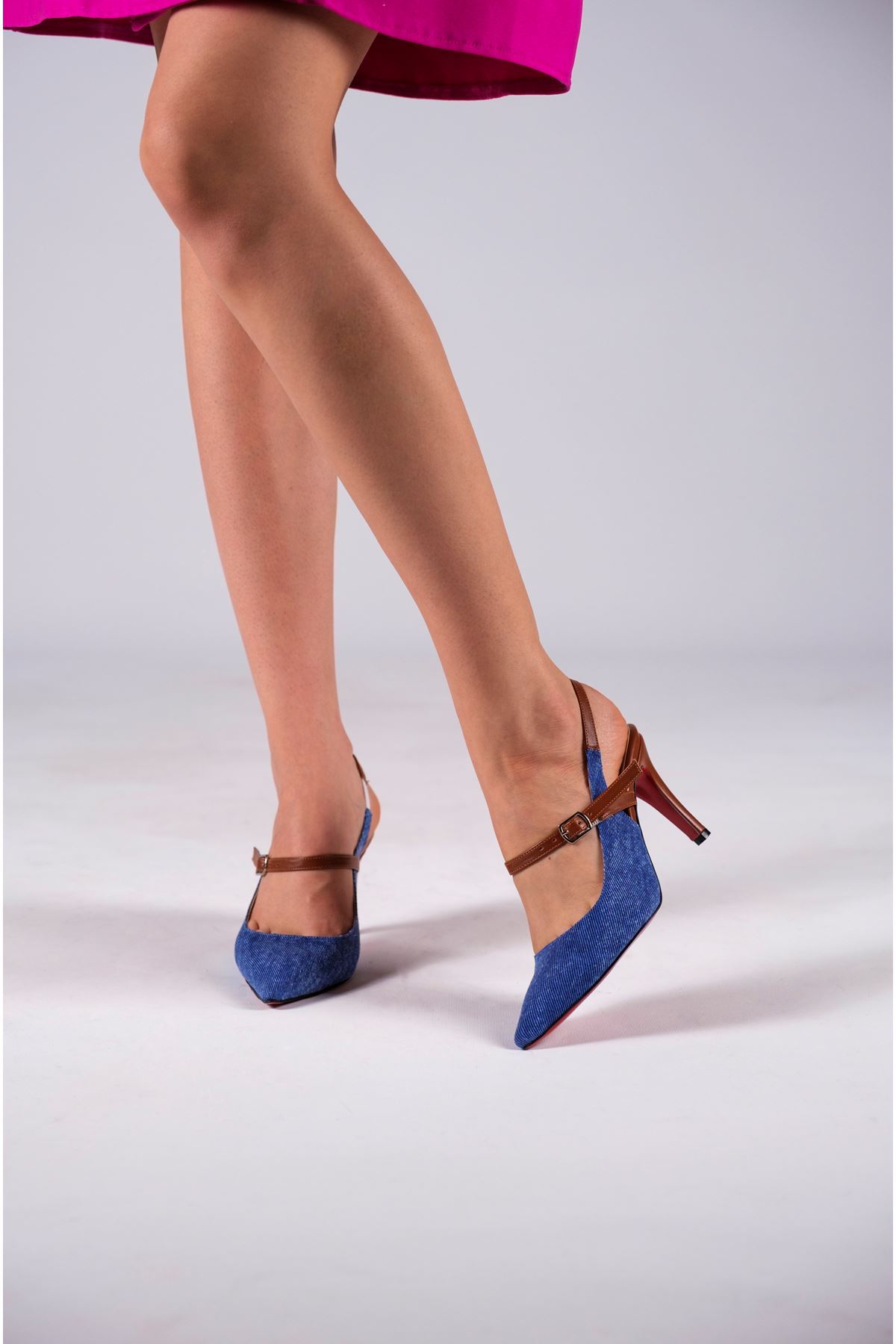 Kot - Taba Cilt Kadın Özel Tasarım Topuklu Ayakkabı Stiletto Zavos
