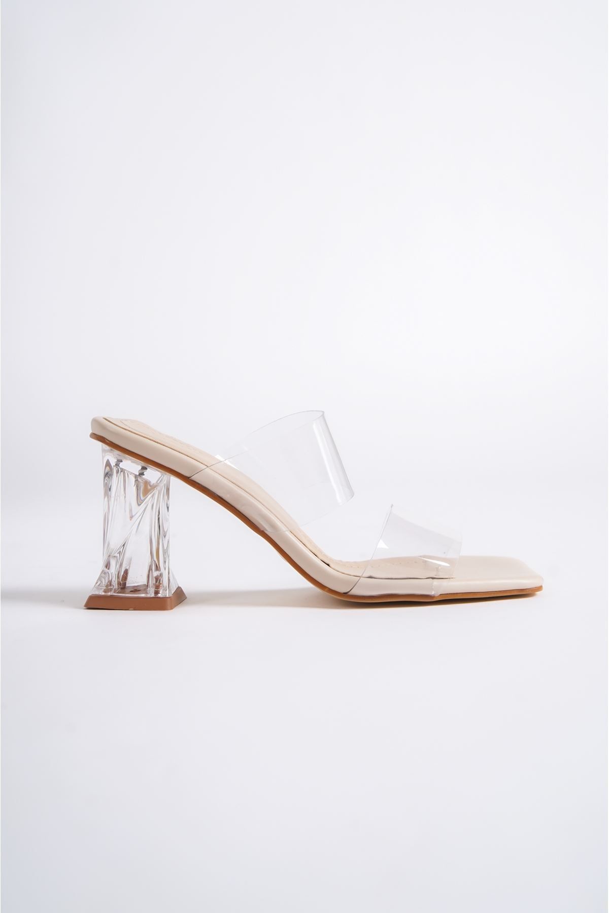 Hugo Bej Cilt Şeffaf Bantlı Terlik