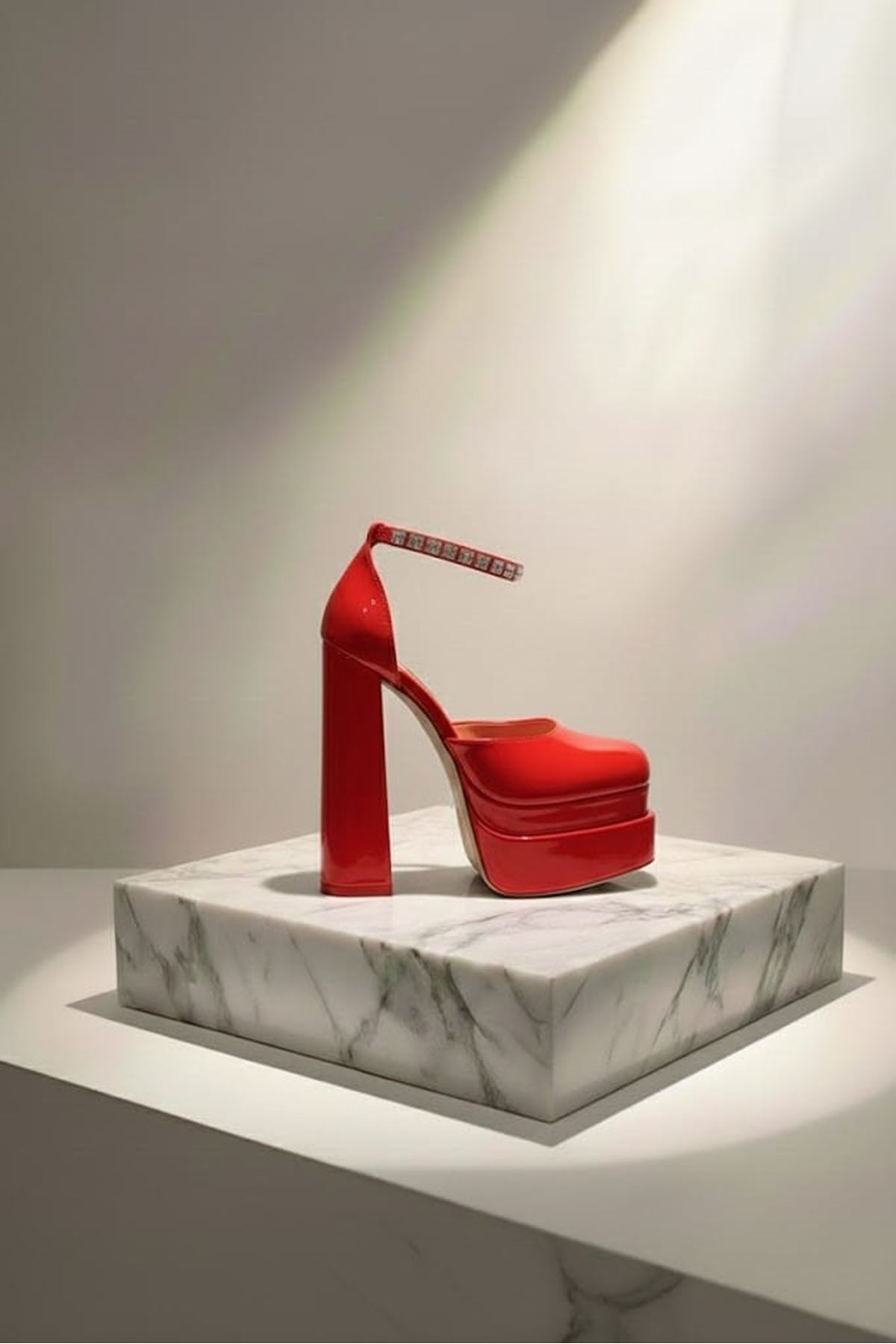 Figorooo Kırmızı Rugan Kadın Çift Platform Özel Tasarım Nikah Ve Gelinlik Yüksek Topuklu Kadın Ayakkabısı