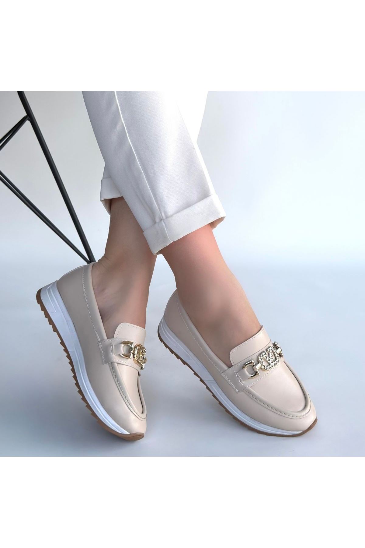 Otra Bej Cilt Babet Ayakkabı