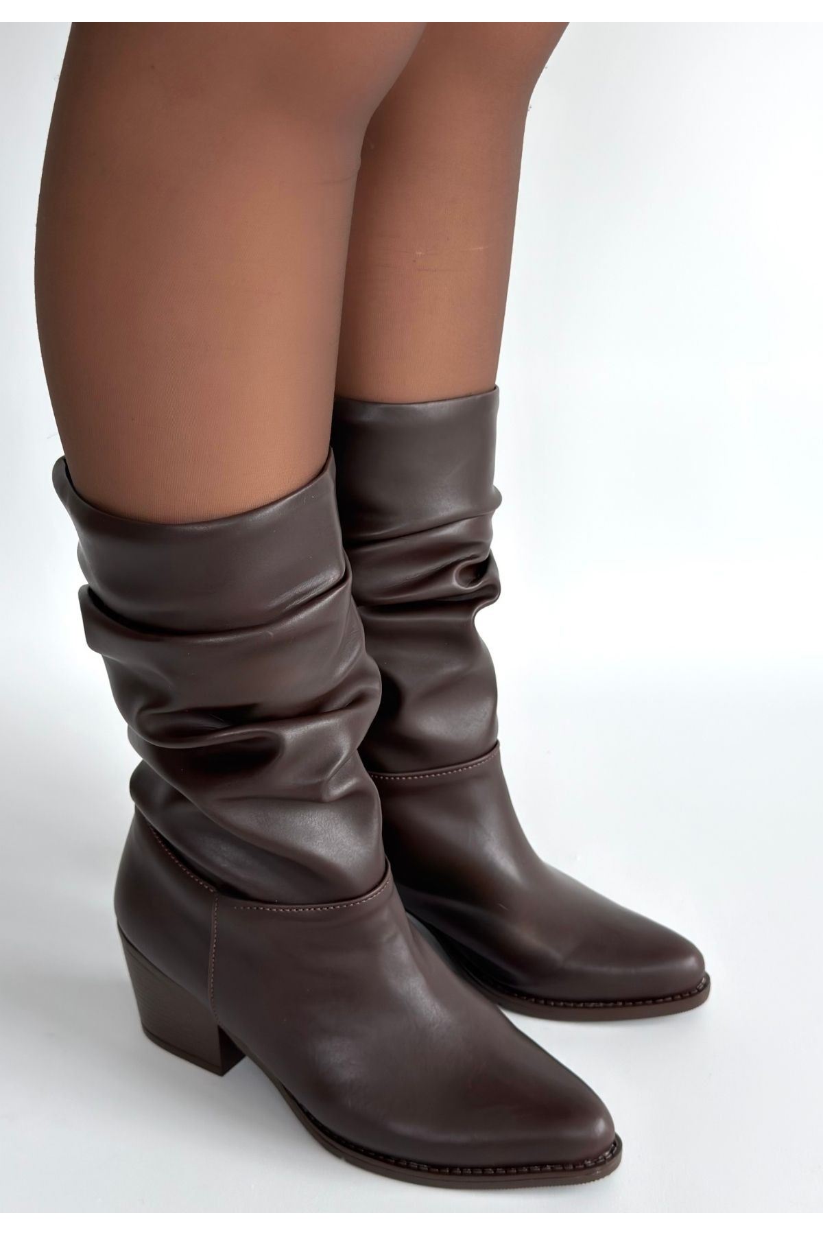 Yior Acı Kahve Cilt Topuklu Bot