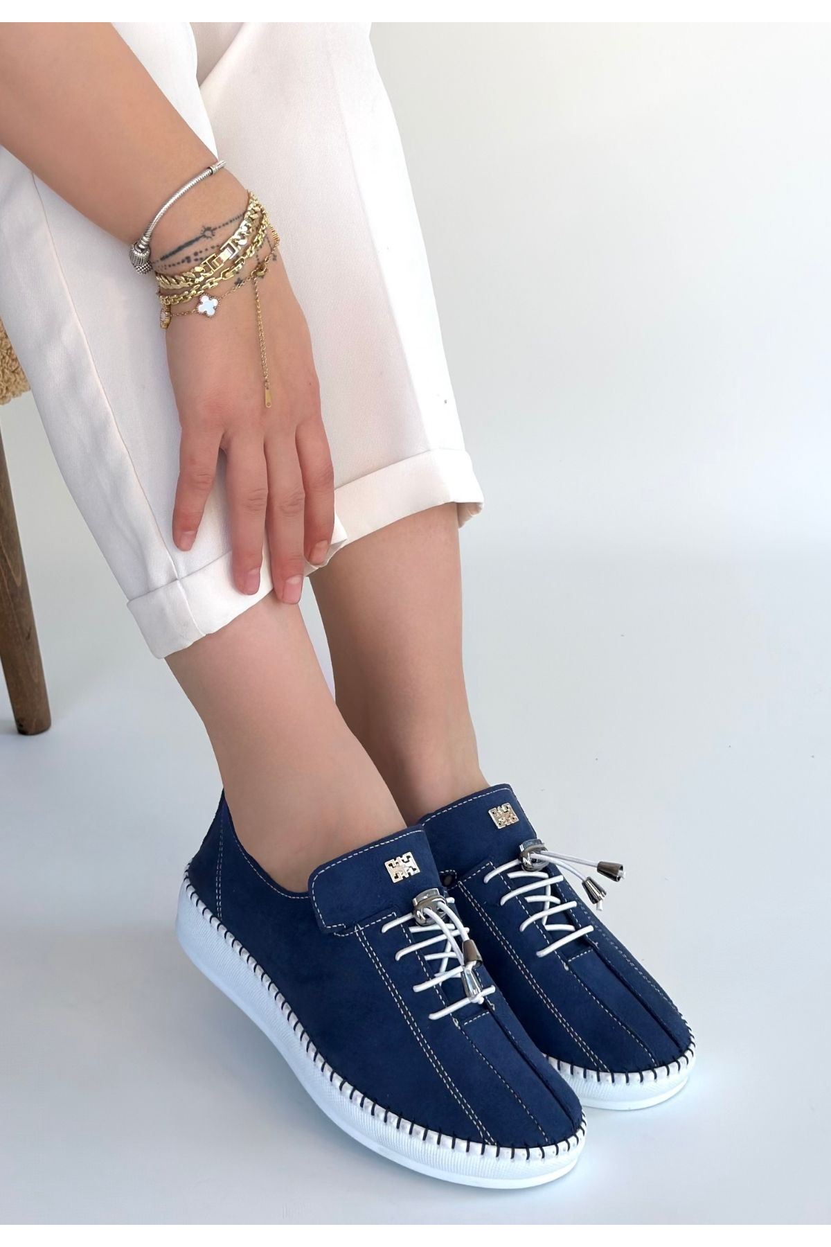 Warte Lacivert Süet Bağcıklı Spor Ayakkabı