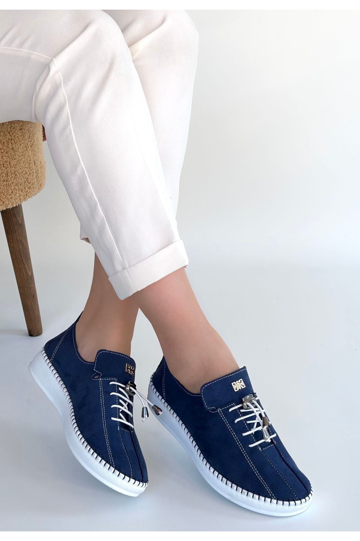 Warte Lacivert Süet Bağcıklı Spor Ayakkabı