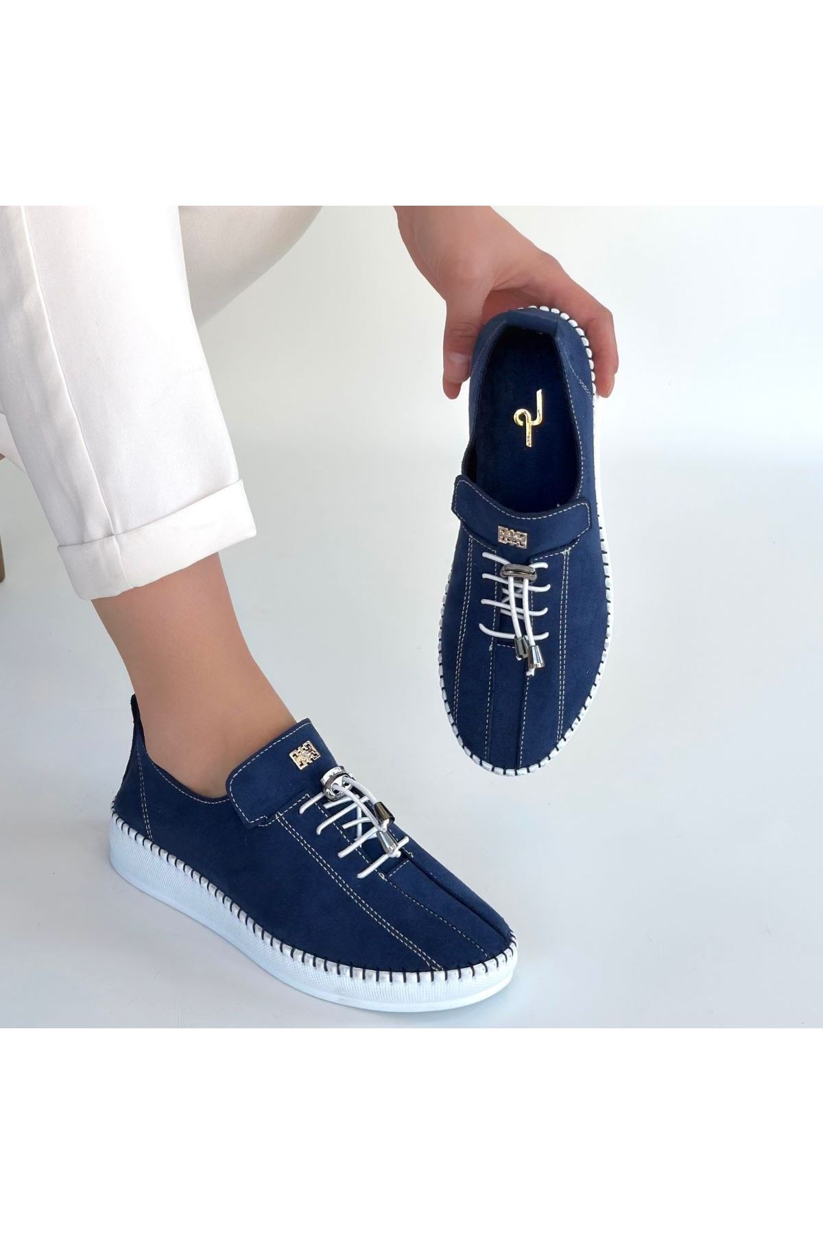 Warte Lacivert Süet Bağcıklı Spor Ayakkabı