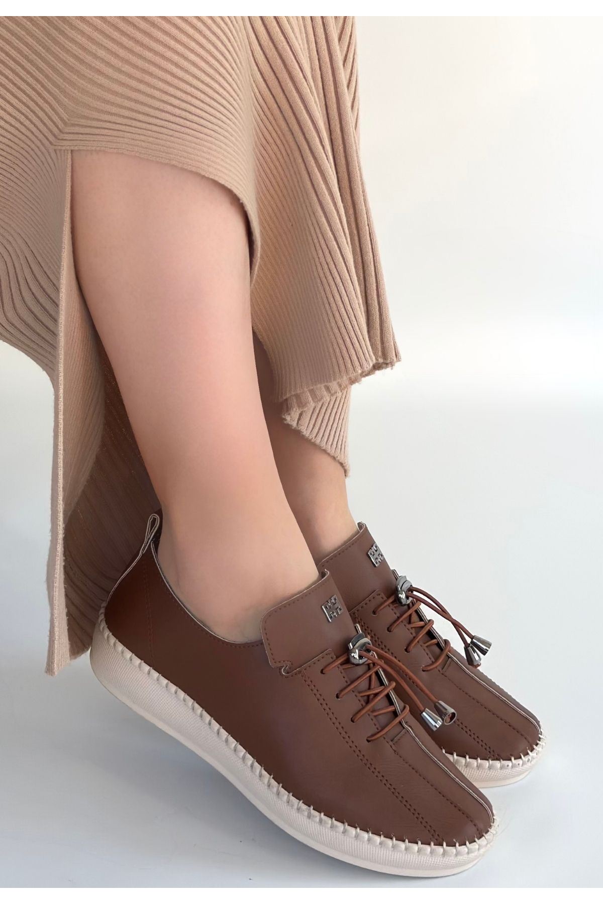 Warte Taba Deri Bağcıklı Spor Ayakkabı