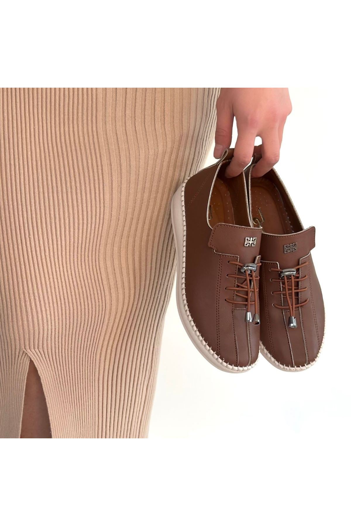 Warte Taba Deri Bağcıklı Spor Ayakkabı