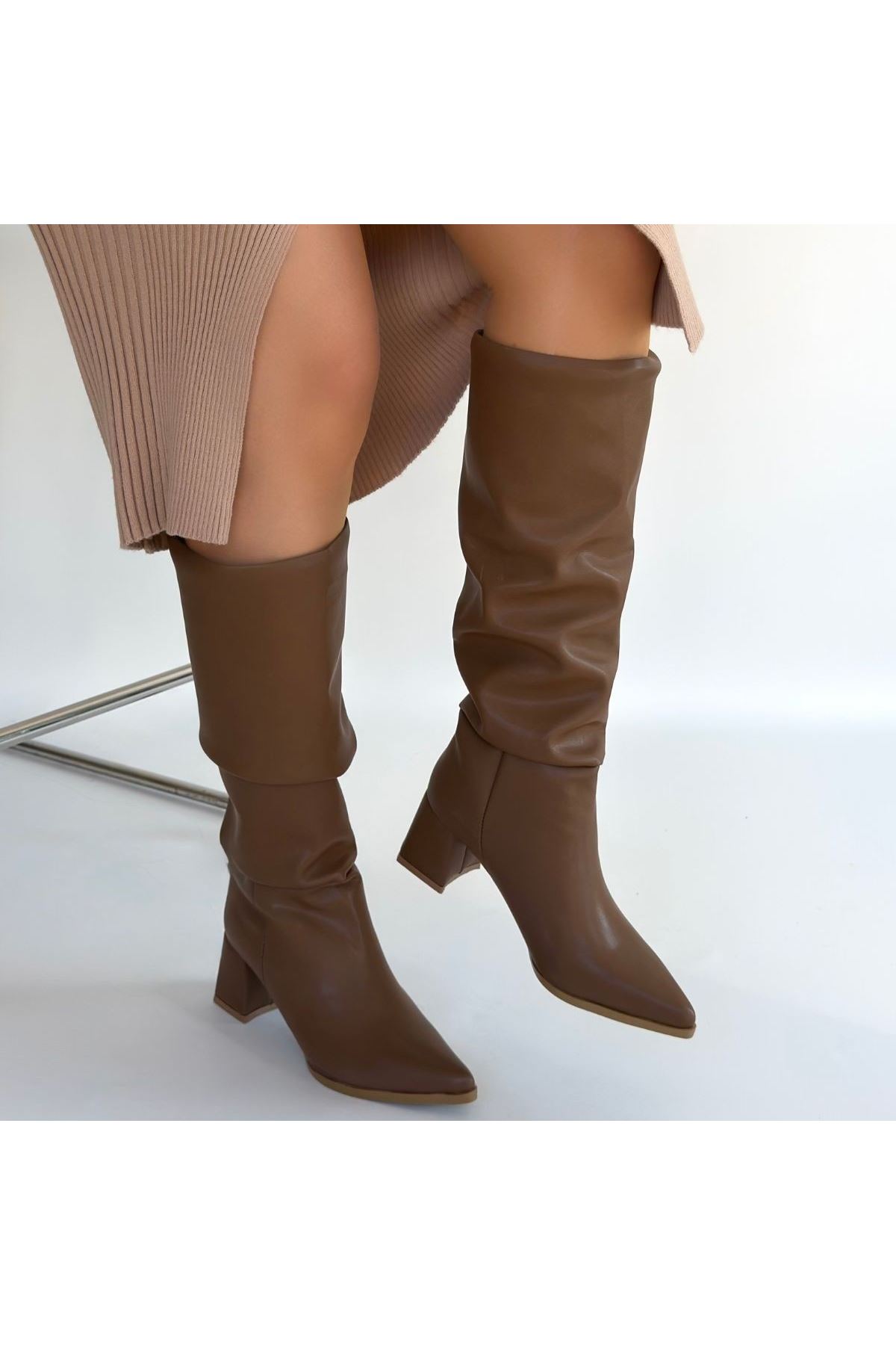Pitay Vizon Cilt Topuklu Çizme