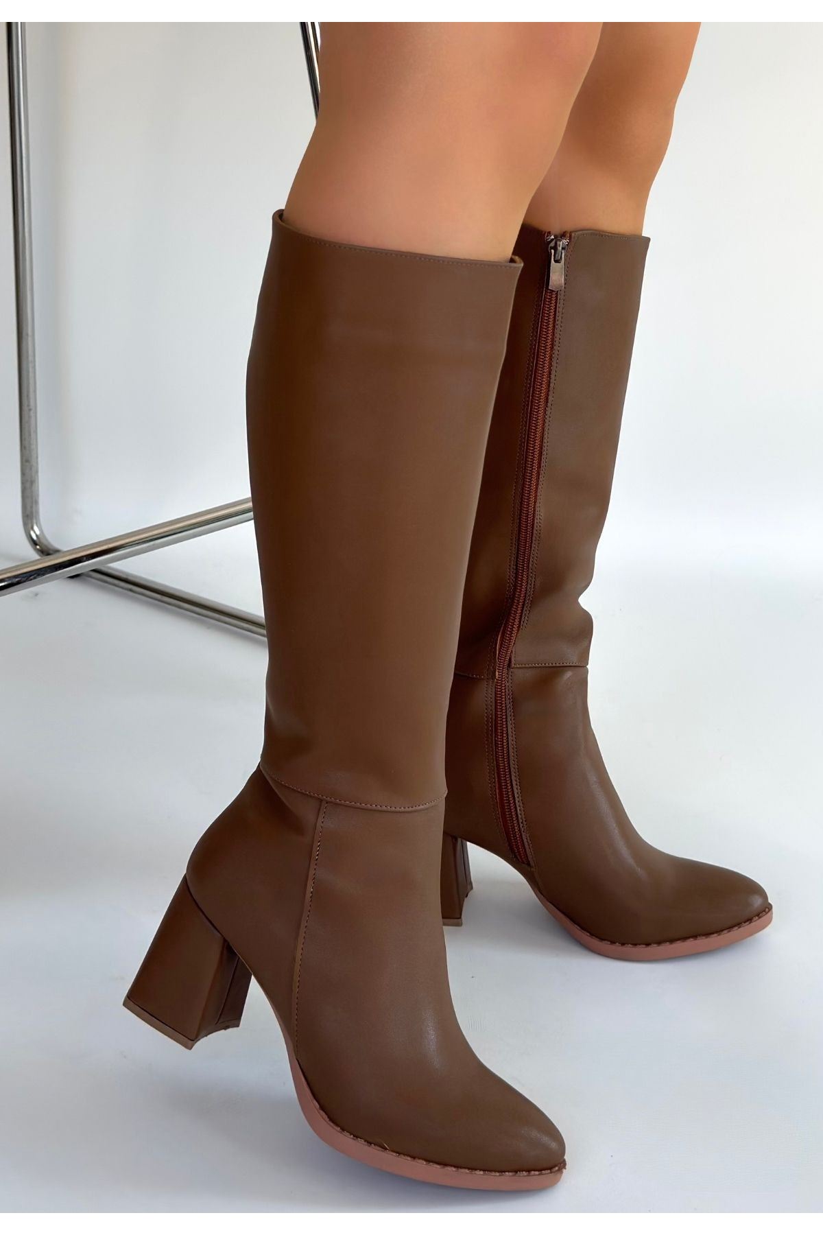 Morena Vizon Cilt BejTopuklu Çizme