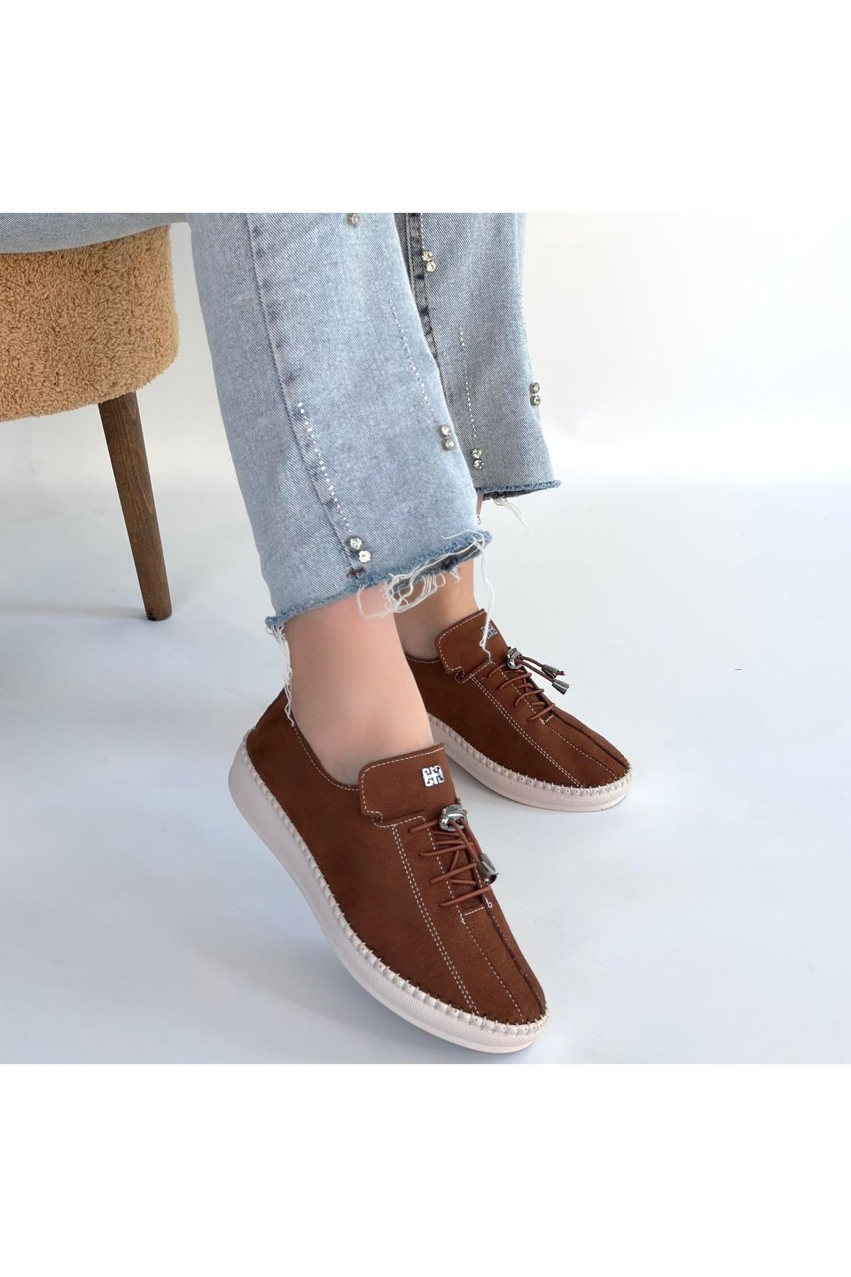 Warte Kahverengi Süet Bağcıklı Spor Ayakkabı