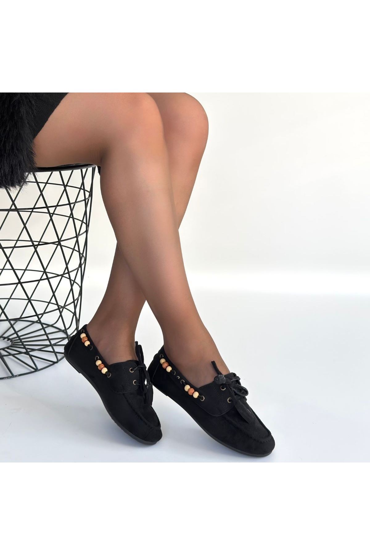 Elora Siyah Süet Babet