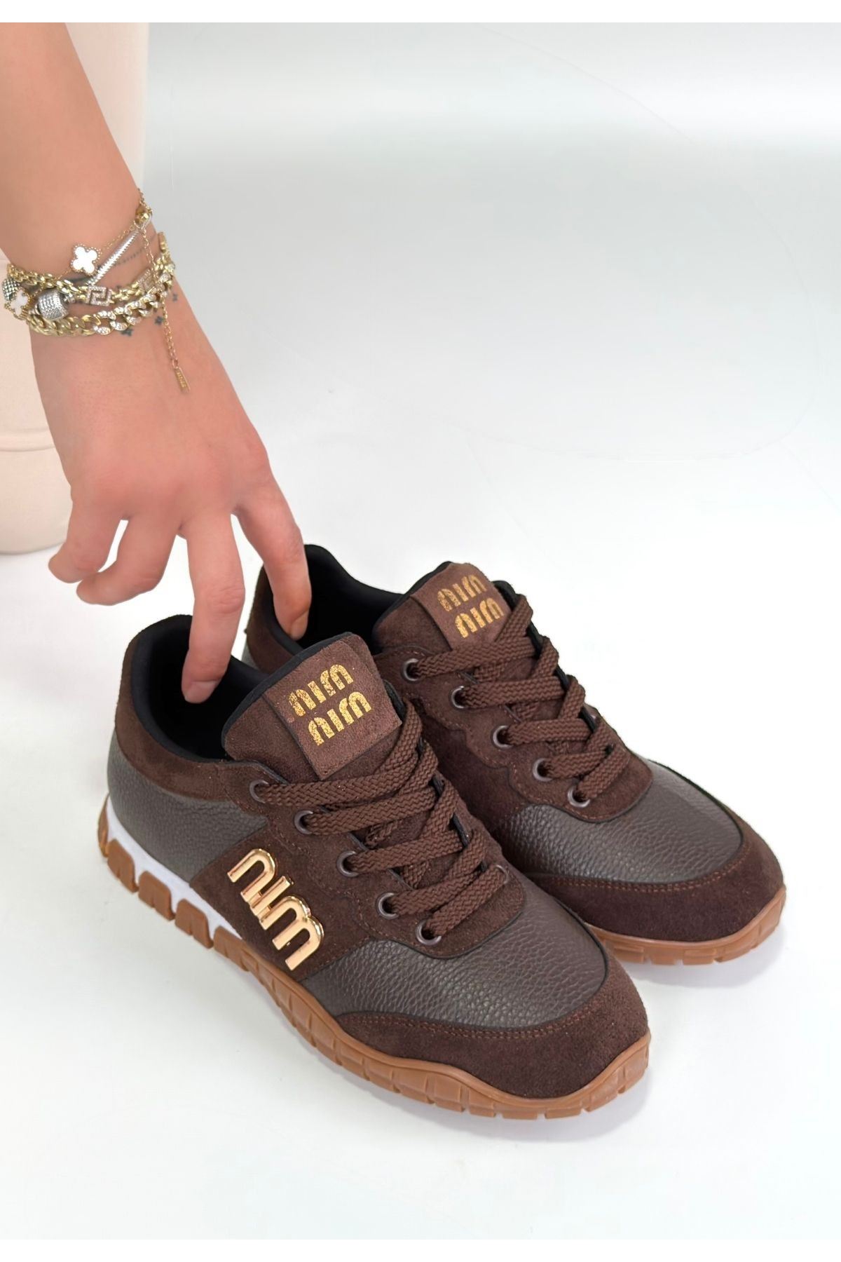 Marje Kahverengi Cilt Bağcıklı Spor Ayakkabı
