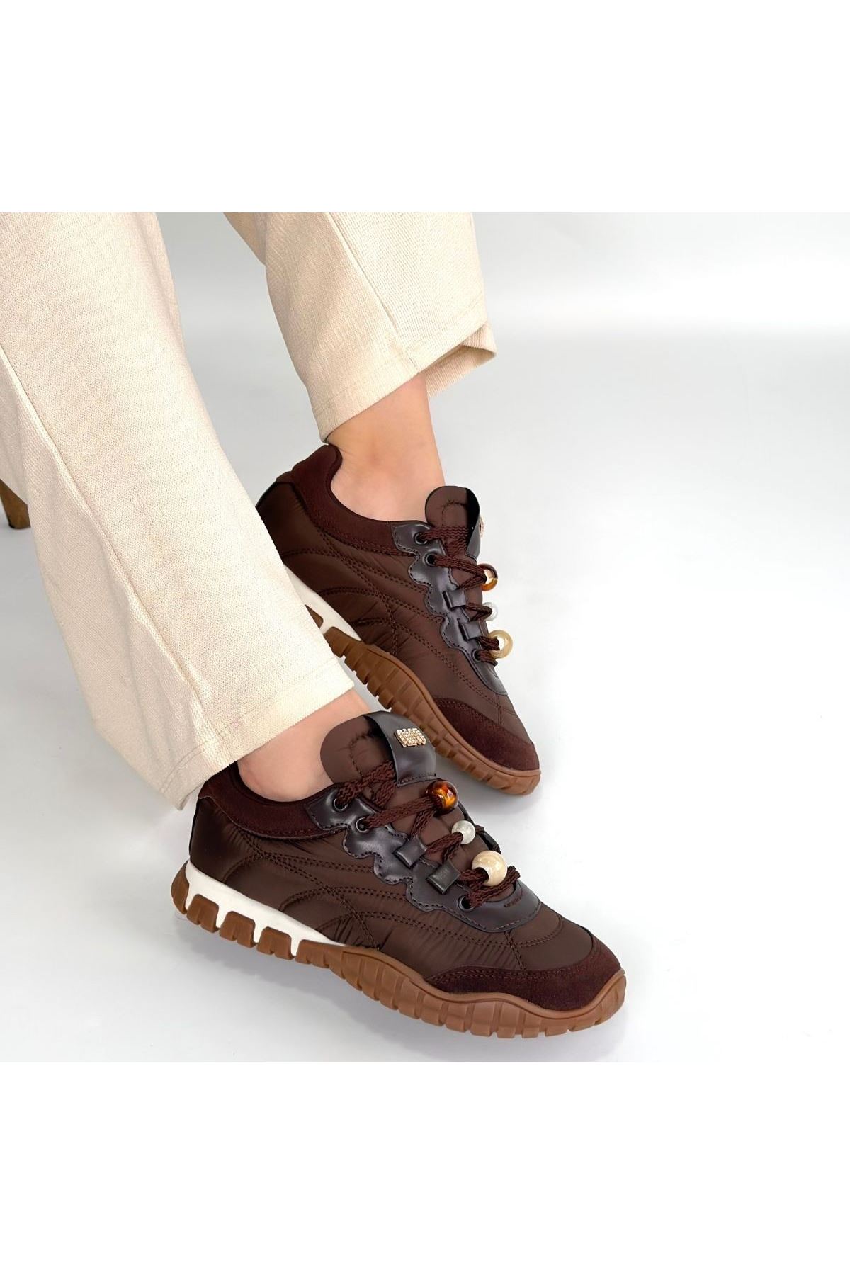 Tues Kahverengi Nubuk Bağcıklı Spor Ayakkabı