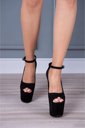 Gale Siyah Süet Platform Ayakkabı 19 cm 