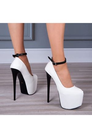 Josie Beyaz Deri Yüksek Kadın Topuklu Ayakkabı 19 Cm