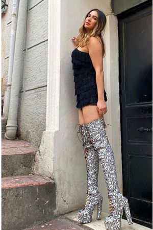  Toby Gladyatör Topuklu Tasarım İpli Kadın Ayakkabı