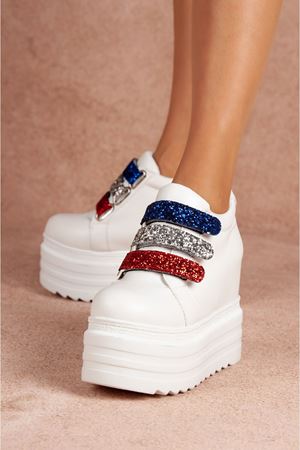 Cici Renkli Sim Detaylı Gizli Topuklu Spor Ayakkabı