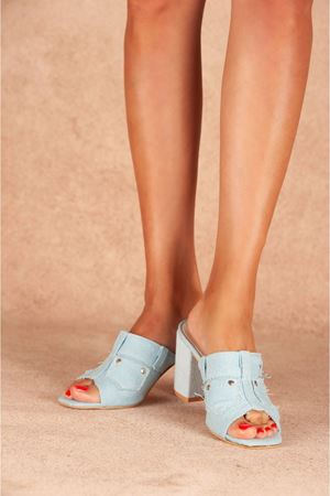 Soft Denim  Topuk Terlik