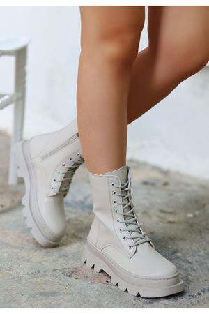 Orge Bej Cilt Bağcıklı Bot