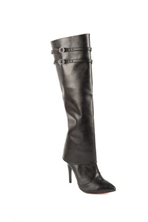 Velaaar Siyah Cilt Tasarım Kadın Çizme Yüksek Topuklu Ayakkabı