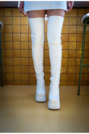 Beyaz Tasarım Çift Platform Kadın Ayakkabı Reilly