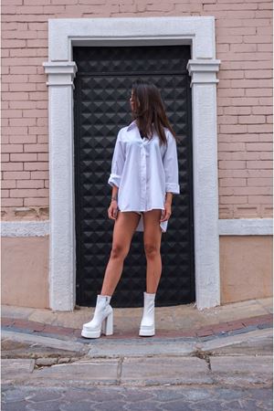 Beyaz Çift Platform Özel Tasarım Kadın Ayakkabı Vega