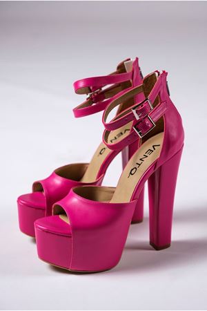 Fuşya Platform Kalın Topuklu Kadın Ayakkabı Libby