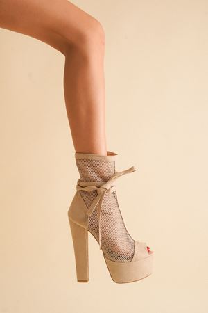 Ten Parisa Süet Yüksek Topuklu Ayakkabı