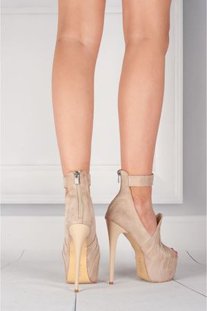 Kate Ten Süet Yüksek Topuklu Kadın Ayakkabı