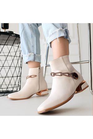 Roxani Bej Cilt Topuklu Bot