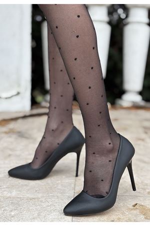 Hillar Siyah Saten Stiletto Ayakkabı