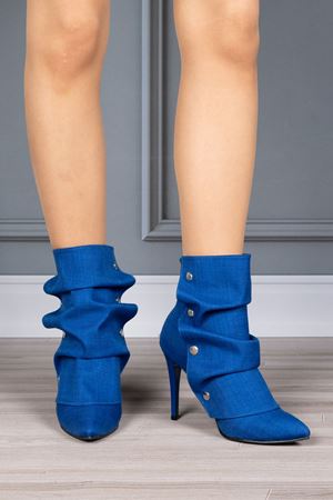 Salvo Denim Çıtçıtlı Topuklu Kadın Bot