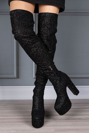 Kadın Komple Taş Detay Yüksek Topuklu Çizme