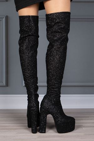 Kadın Komple Taş Detay Yüksek Topuklu Çizme