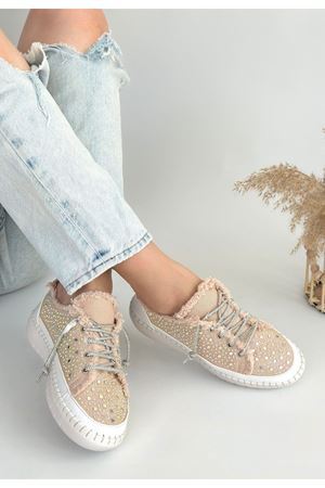 Guji Bej Kot Bağcıklı Spor Ayakkabı