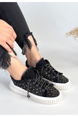 Guji Siyah Kot Bağcıklı Spor Ayakkabı