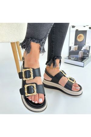Stan Siyah Cilt Sandalet