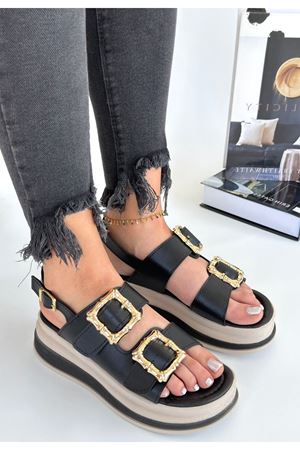 Stan Siyah Cilt Sandalet