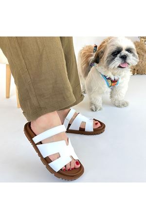 Kooni Beyaz Cilt Terlik