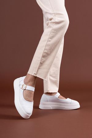 Lunni Beyaz Keten Spor Ayakkabı