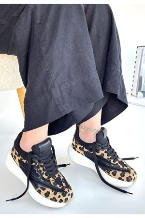 Mark Leopar Süet Bağcıklı Spor Ayakkabı