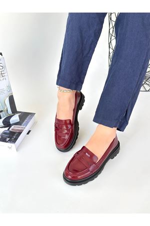 Narli Bordo Rugan Oxford Ayakkabı