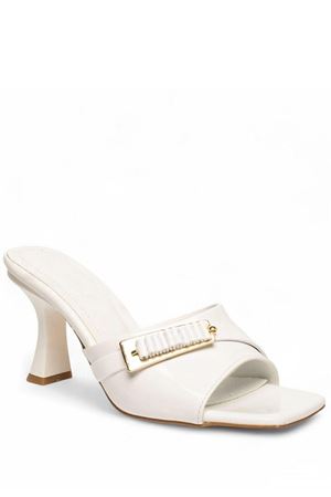 Sief Beyaz Rugan Topuklu Terlik