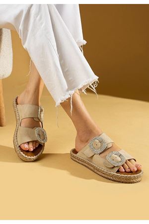 Hertas Bej Nubuk Tokalı Terlik