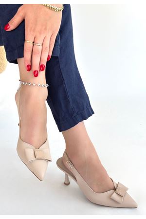 Leyya Bej Cilt Topuklu Ayakkabı